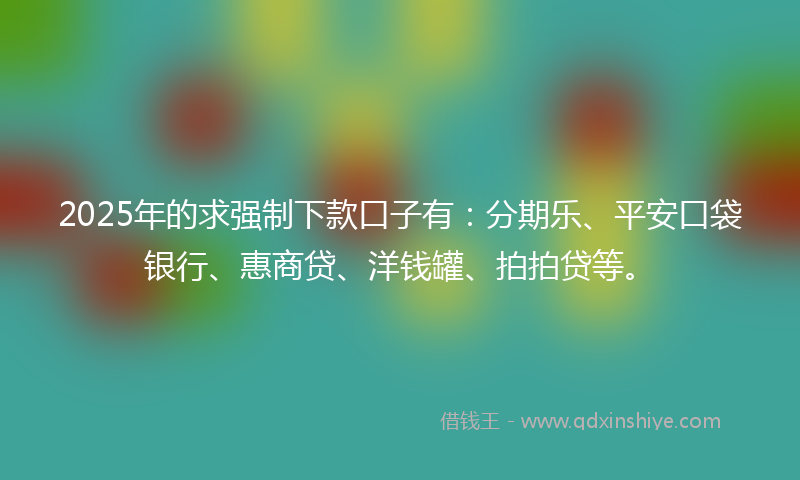 2025年的求强制下款口子有：分期乐、平安口袋银行、惠商贷、洋钱罐、拍拍贷等。