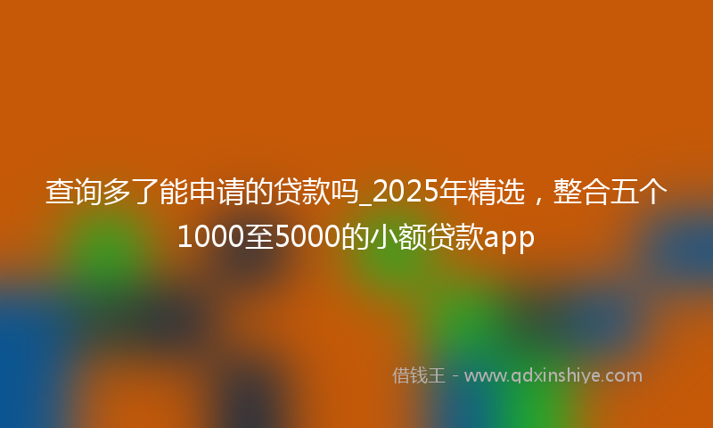 查询多了能申请的贷款吗_2025年精选，整合五个1000至5000的小额贷款app