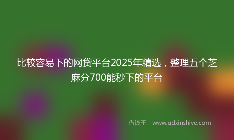 比较容易下的网贷平台2025年精选，整理五个芝麻分700能秒下的平台
