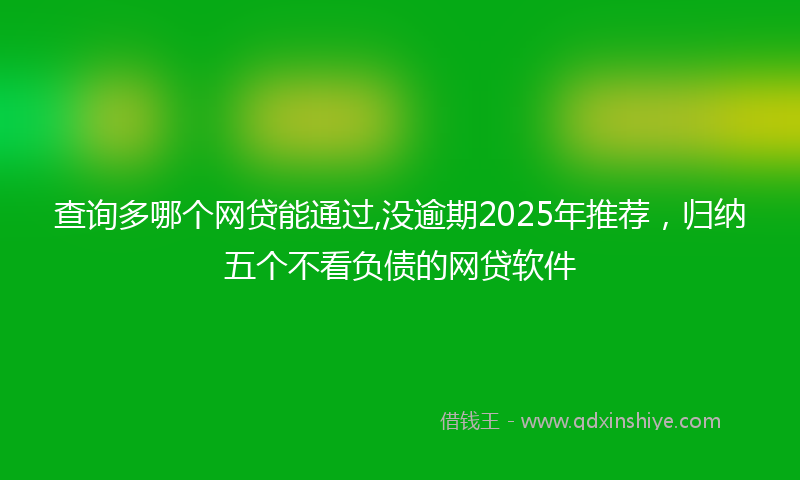 查询多哪个网贷能通过,没逾期2025年推荐,归纳五个不看负债的网贷软件