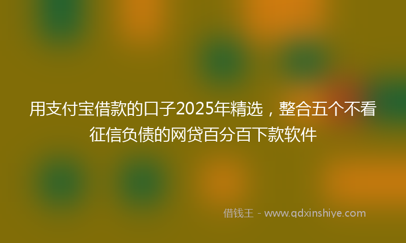 用支付宝借款的口子2025年精选，整合五个不看征信负债的网贷百分百下款软件