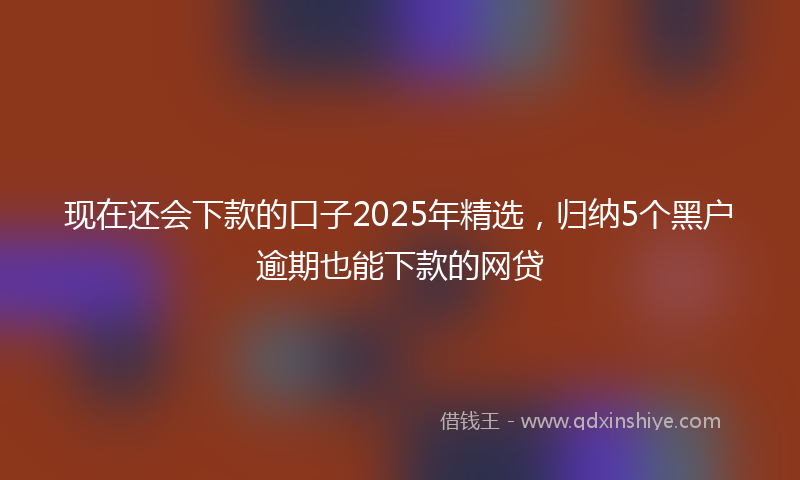 现在还会下款的口子2025年精选，归纳5个黑户逾期也能下款的网贷