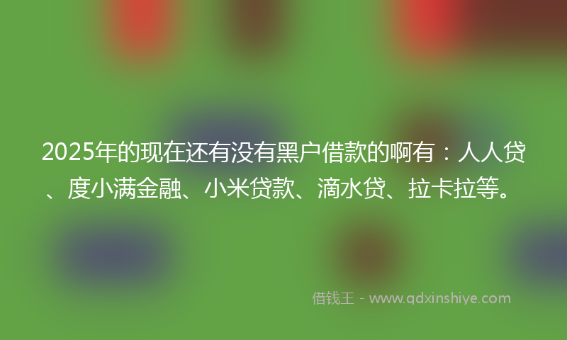 2025年的现在还有没有黑户借款的啊有：人人贷、度小满金融、小米贷款、滴水贷、拉卡拉等。