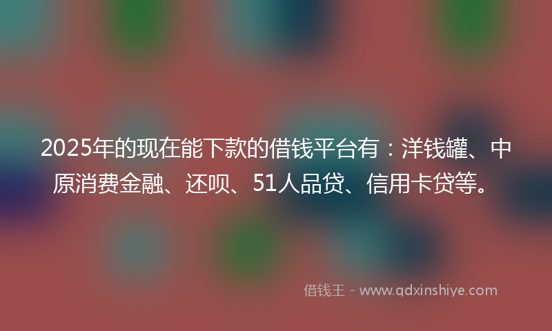 2025年的现在能下款的借钱平台有：洋钱罐、中原消费金融、还呗、51人品贷、信用卡贷等。