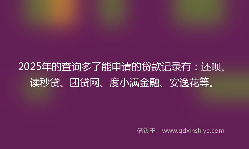2025年的查询多了能申请的贷款记录有：还呗、读秒贷、团贷网、度小满金融、安逸花等。