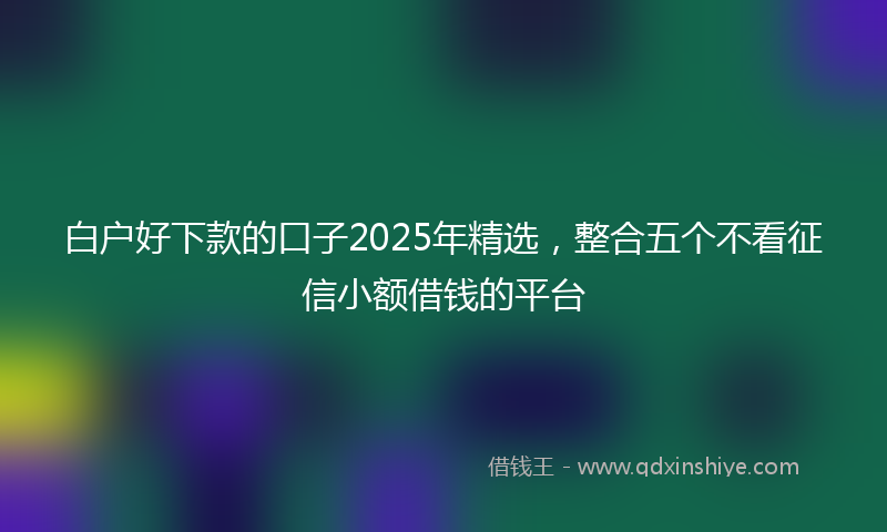 白户好下款的口子2025年精选，整合五个不看征信小额借钱的平台