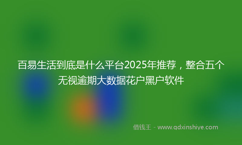 百易生活到底是什么平台2025年推荐，整合五个无视逾期大数据花户黑户软件