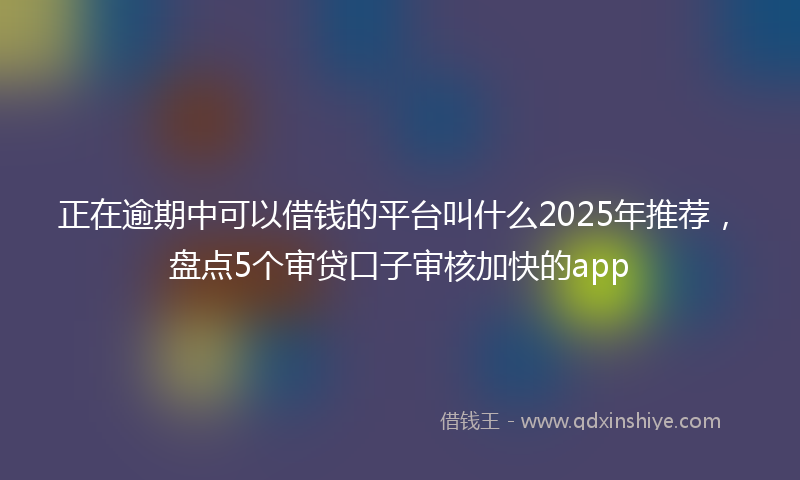 正在逾期中可以借钱的平台叫什么2025年推荐，盘点5个审贷口子审核加快的app