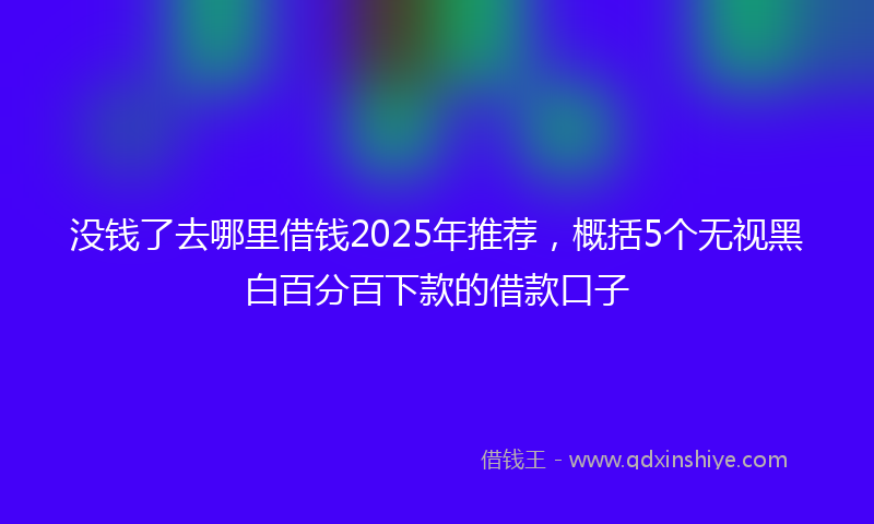 没钱了去哪里借钱2025年推荐,概括5个无视黑白百分百下款的借款口子