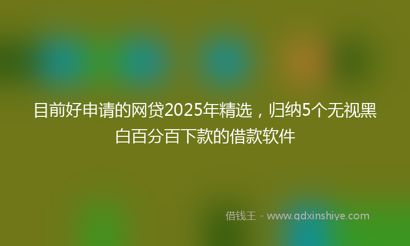 目前好申请的网贷2025年精选，归纳5个无视黑白百分百下款的借款软件