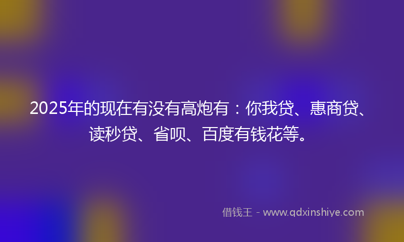 2025年的现在有没有高炮有：你我贷、惠商贷、读秒贷、省呗、百度有钱花等。