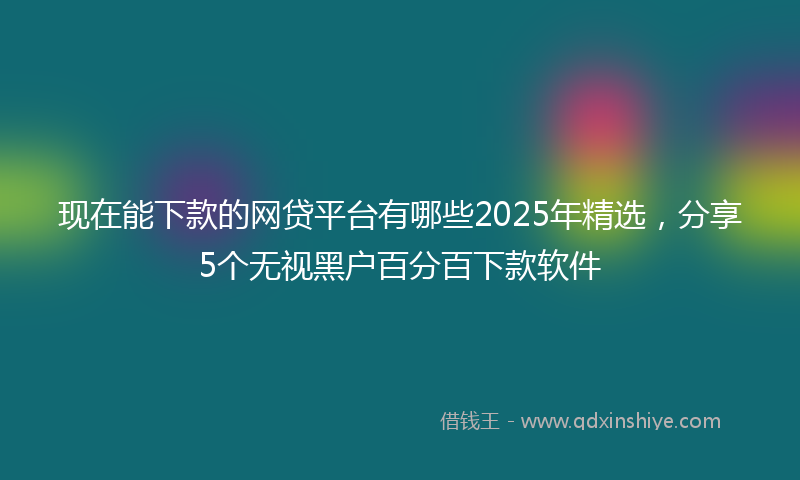 现在能下款的网贷平台有哪些2025年精选，分享5个无视黑户百分百下款软件