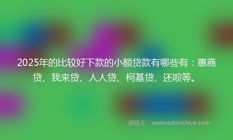 2025年的比较好下款的小额贷款有哪些有：惠商贷、我来贷、人人贷、柯基贷、还呗等。