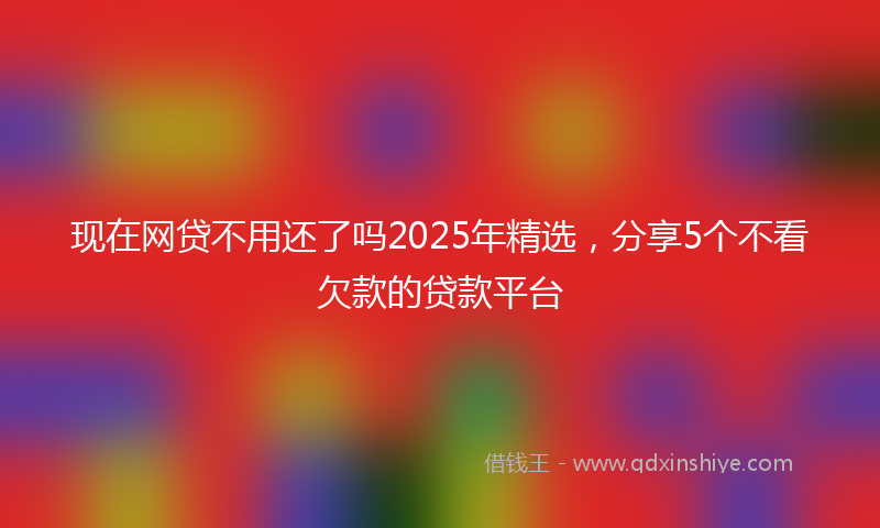 现在网贷不用还了吗2025年精选,分享5个不看欠款的贷款平台
