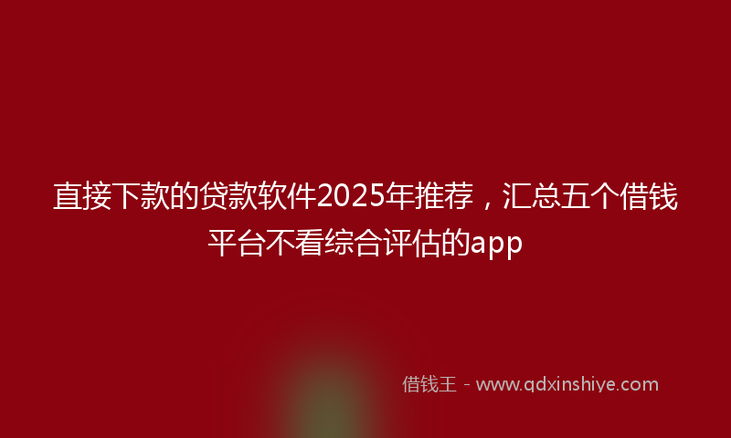 直接下款的贷款软件2025年推荐，汇总五个借钱平台不看综合评估的app