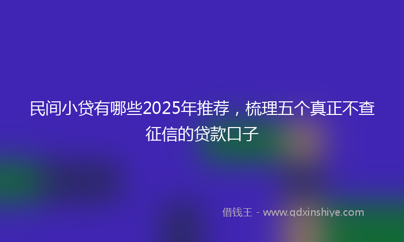 民间小贷有哪些2025年推荐，梳理五个真正不查征信的贷款口子