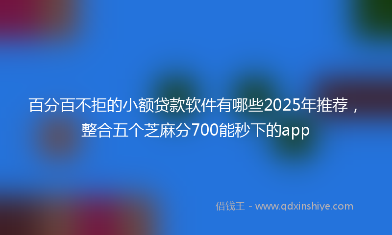 百分百不拒的小额贷款软件有哪些2025年推荐，整合五个芝麻分700能秒下的app