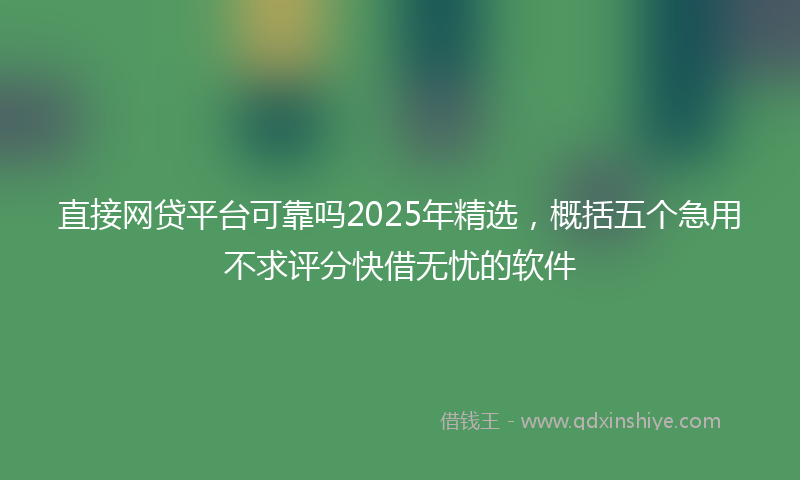 直接网贷平台可靠吗2025年精选，概括五个急用不求评分快借无忧的软件