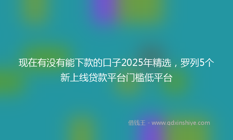 现在有没有能下款的口子2025年精选，罗列5个新上线贷款平台门槛低平台