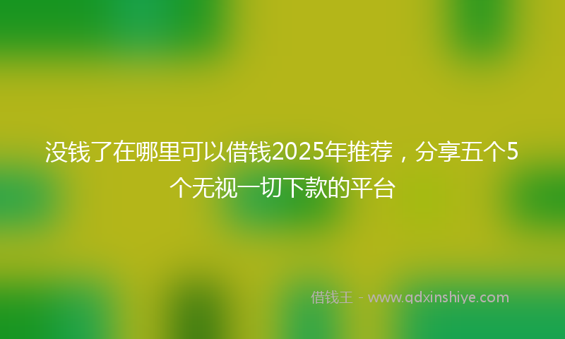 没钱了在哪里可以借钱2025年推荐，分享五个5个无视一切下款的平台