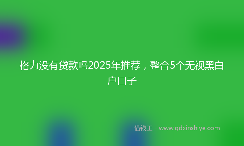 格力没有贷款吗2025年推荐，整合5个无视黑白户口子
