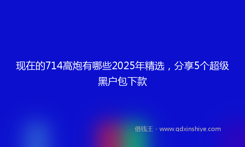 现在的714高炮有哪些2025年精选，分享5个超级黑户包下款