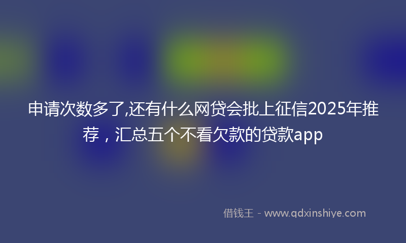 申请次数多了,还有什么网贷会批上征信2025年推荐，汇总五个不看欠款的贷款app