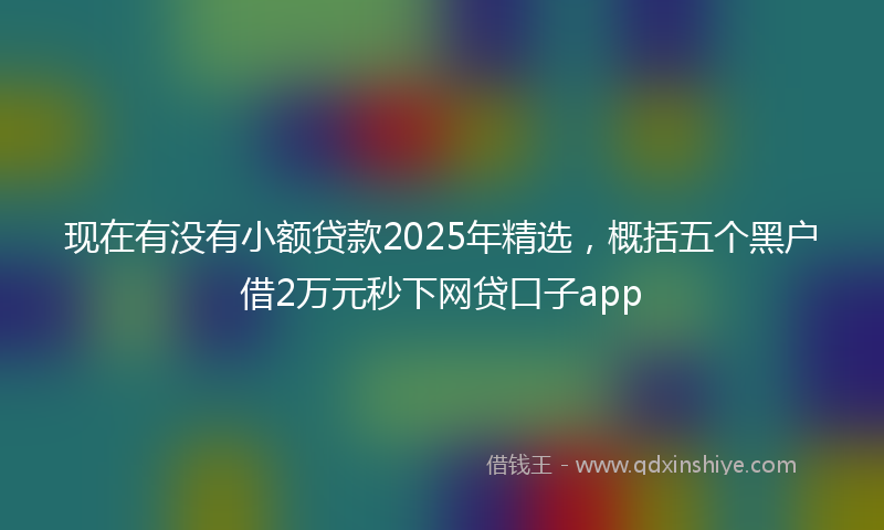 现在有没有小额贷款2025年精选，概括五个黑户借2万元秒下网贷口子app