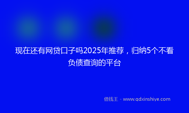 现在还有网贷口子吗2025年推荐，归纳5个不看负债查询的平台