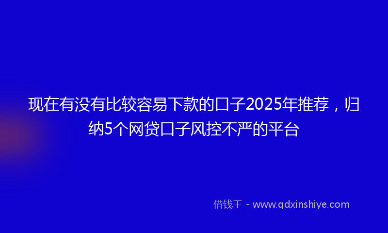 现在有没有比较容易下款的口子2025年推荐,归纳5个网贷口子风控不严的平台