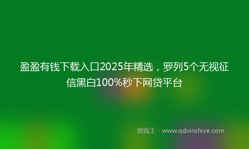 盈盈有钱下载入口2025年精选，罗列5个无视征信黑白100%秒下网贷平台