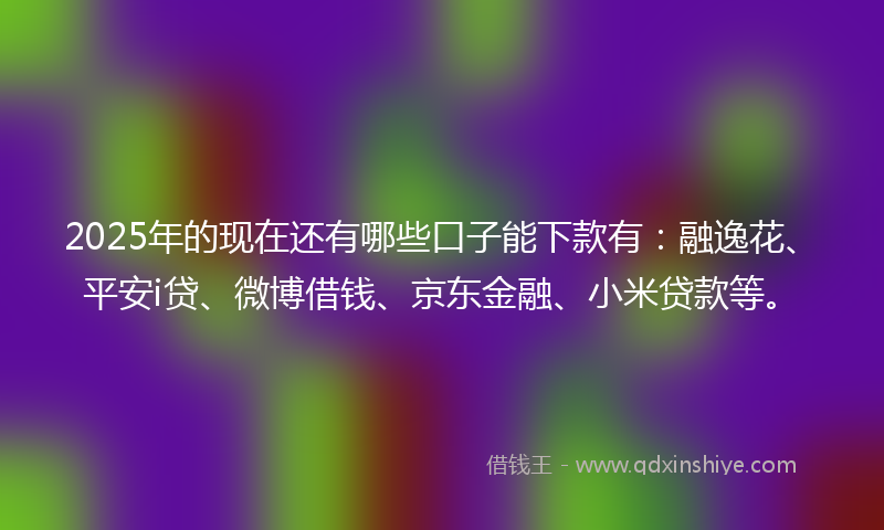2025年的现在还有哪些口子能下款有：融逸花、平安i贷、微博借钱、京东金融、小米贷款等。
