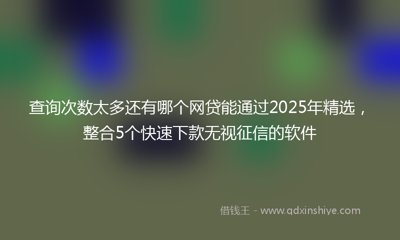 查询次数太多还有哪个网贷能通过2025年精选，整合5个快速下款无视征信的软件