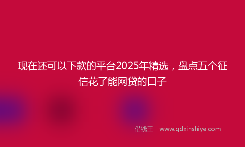 现在还可以下款的平台2025年精选，盘点五个征信花了能网贷的口子