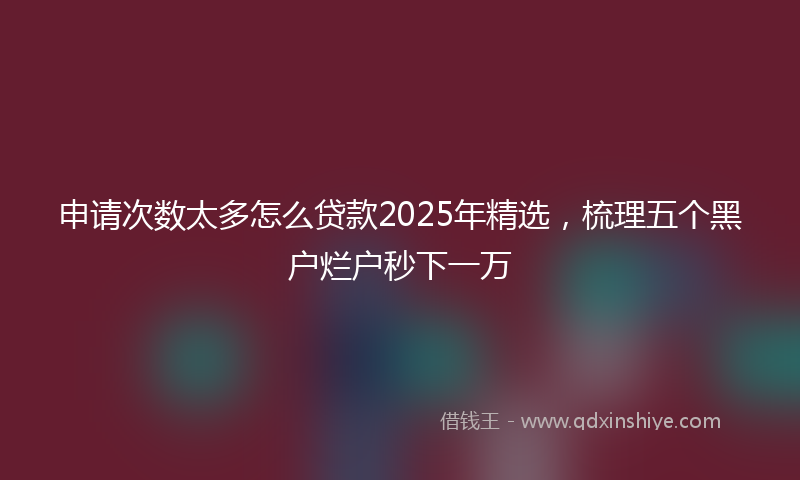 申请次数太多怎么贷款2025年精选，梳理五个黑户烂户秒下一万