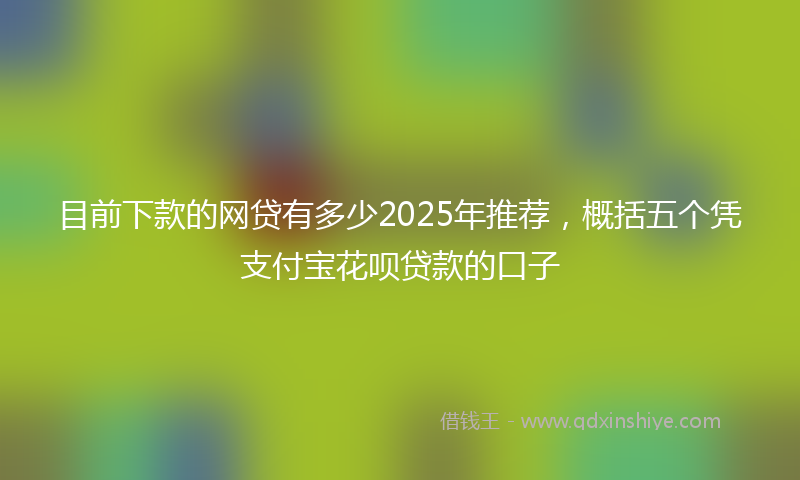 目前下款的网贷有多少2025年推荐，概括五个凭支付宝花呗贷款的口子