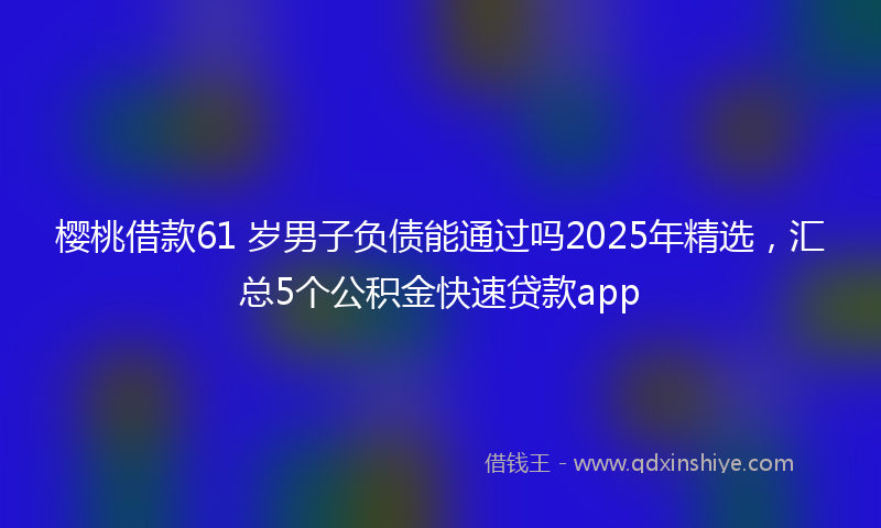 樱桃借款61 岁男子负债能通过吗2025年精选，汇总5个公积金快速贷款app