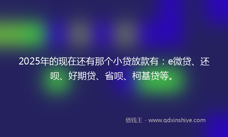 2025年的现在还有那个小贷放款有：e微贷、还呗、好期贷、省呗、柯基贷等。