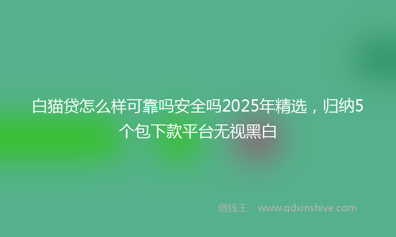 白猫贷怎么样可靠吗安全吗2025年精选，归纳5个包下款平台无视黑白