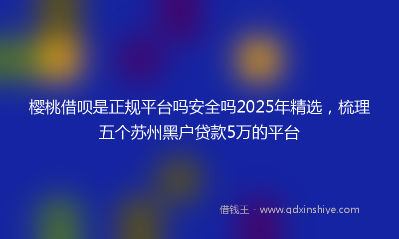 樱桃借呗是正规平台吗安全吗2025年精选，梳理五个苏州黑户贷款5万的平台