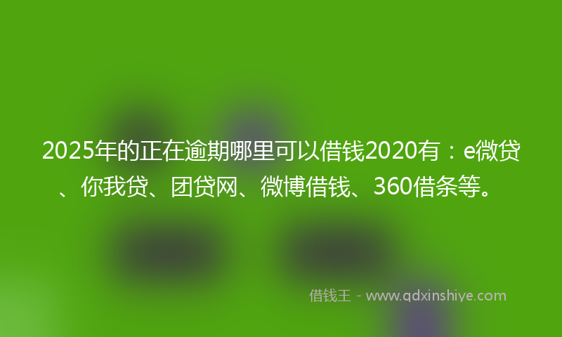 2025年的正在逾期哪里可以借钱2020有：e微贷、你我贷、团贷网、微博借钱、360借条等。