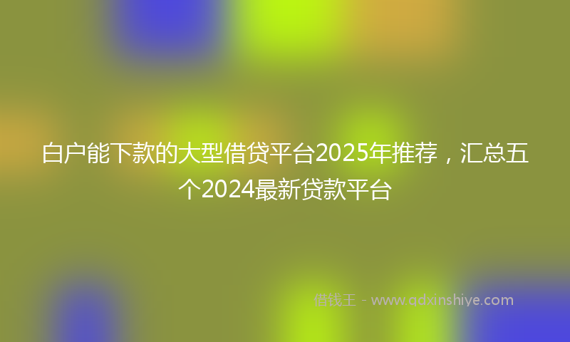 白户能下款的大型借贷平台2025年推荐，汇总五个2024最新贷款平台