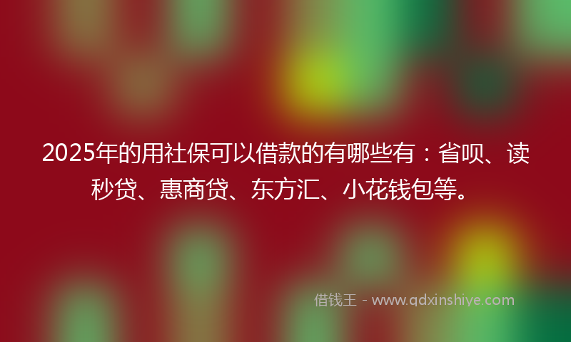 2025年的用社保可以借款的有哪些有：省呗、读秒贷、惠商贷、东方汇、小花钱包等。