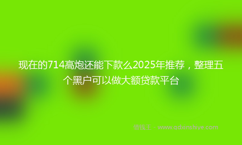 现在的714高炮还能下款么2025年推荐，整理五个黑户可以做大额贷款平台
