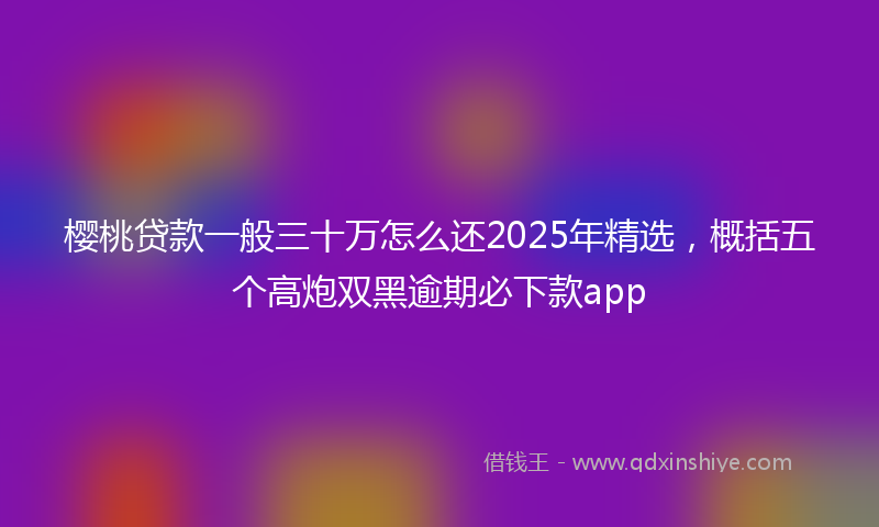樱桃贷款一般三十万怎么还2025年精选，概括五个高炮双黑逾期必下款app