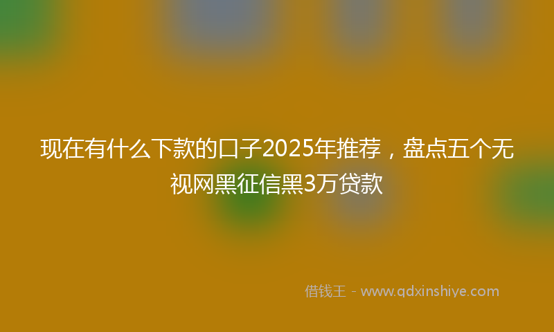 现在有什么下款的口子2025年推荐,盘点五个无视网黑征信黑3万贷款
