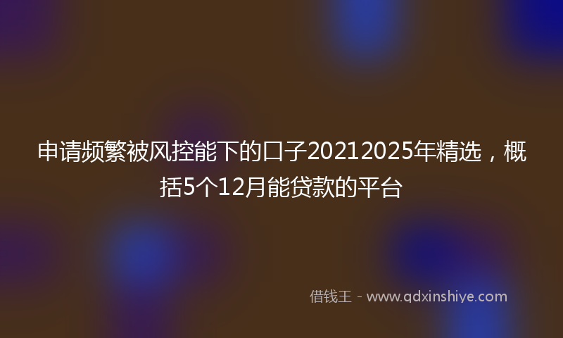 申请频繁被风控能下的口子20212025年精选，概括5个12月能贷款的平台