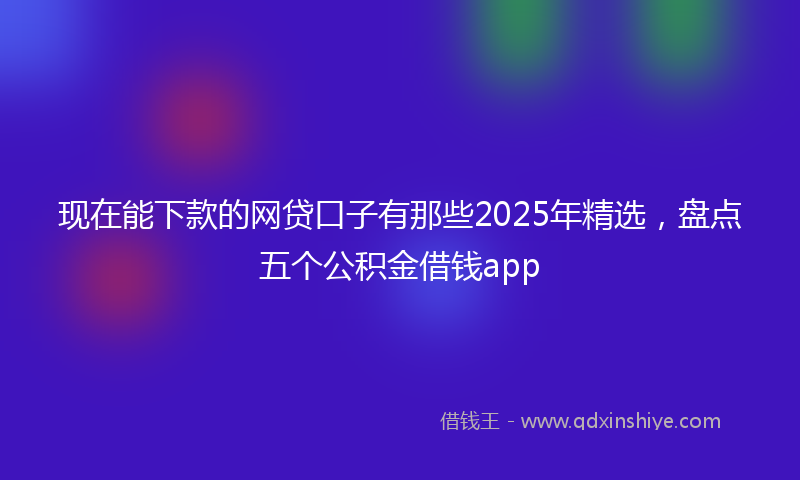 现在能下款的网贷口子有那些2025年精选，盘点五个公积金借钱app
