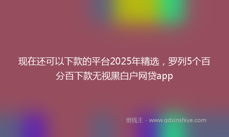 现在还可以下款的平台2025年精选，罗列5个百分百下款无视黑白户网贷app