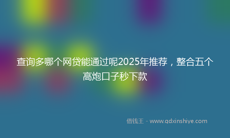 查询多哪个网贷能通过呢2025年推荐,整合五个高炮口子秒下款
